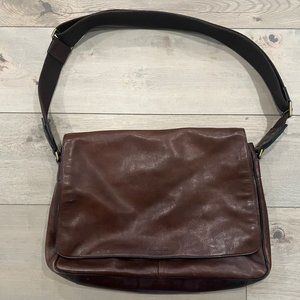 Coach Men's Brown Leather Messenger Crossbody Bag